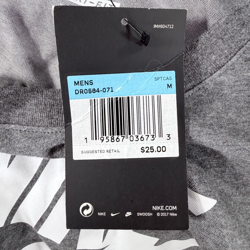 NWT Nike Dri-FIT Mens Graphic T-Shirt Futura Logo Gray Medium Soft Breathable - Picture 7 of 9